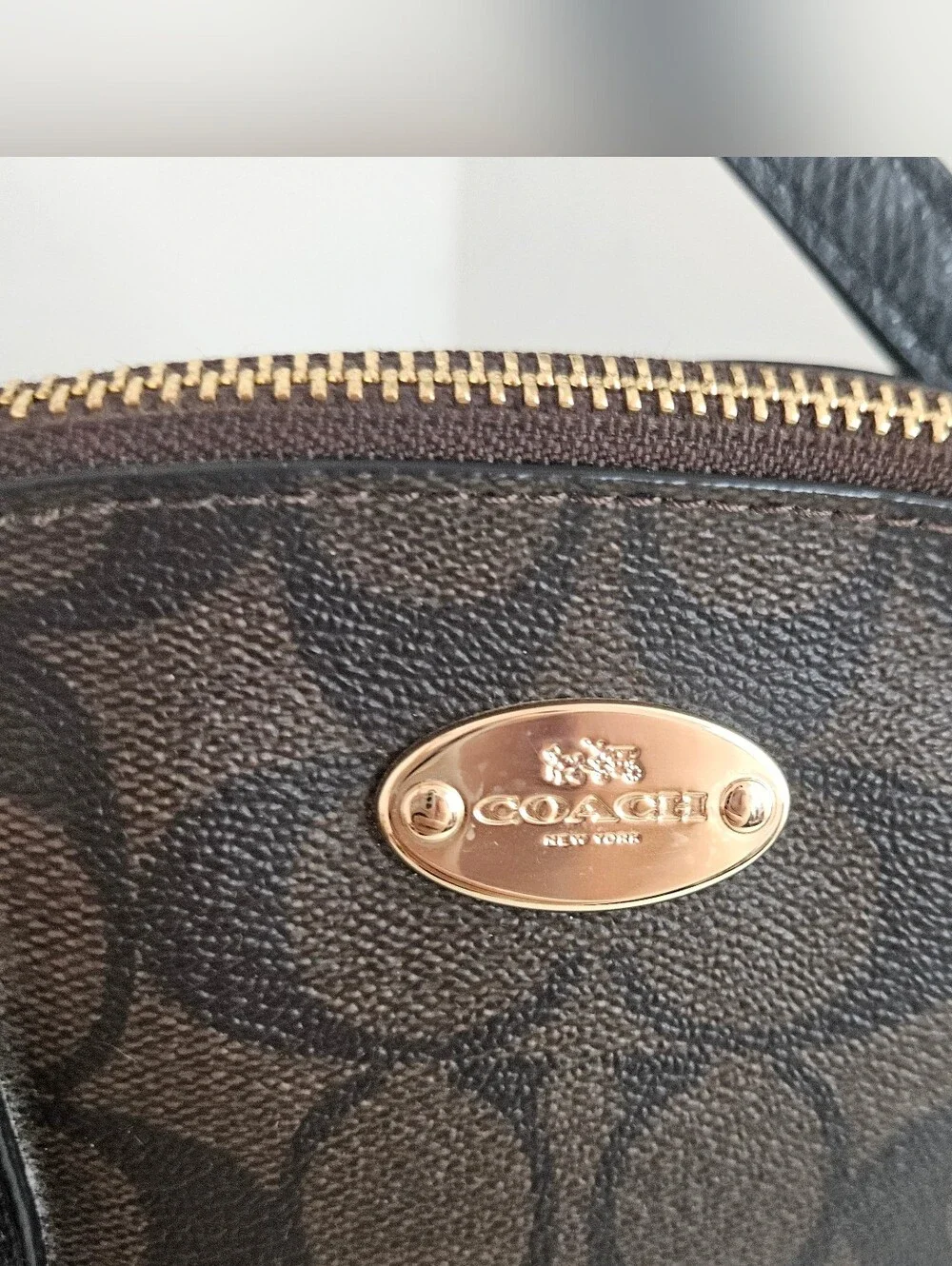 Coach Cora Dome Bag Brown Black Signature Cs Coated Canvas Satchel Mini Purse - Picture 2 of 14